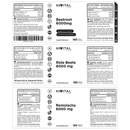 Barbabietola 6000 mg Hivital 180 capsule vegane