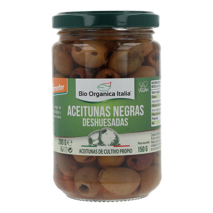 Olives noires dénoyautées bio Demeter Organic Italie 280 g