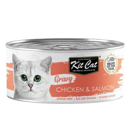 Kit Cat Dose Gravy – Huhn & Lachs 70 g Nassfutter für Katzen in Soße