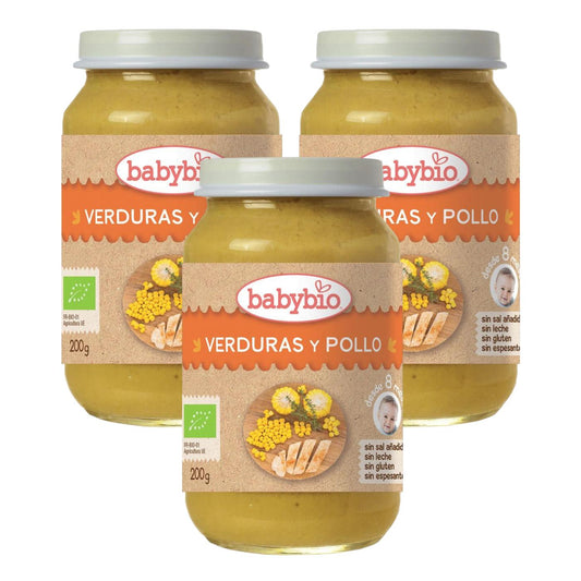 3er-Pack Gläschen Menu Tradición Huhn 200 g Babybio