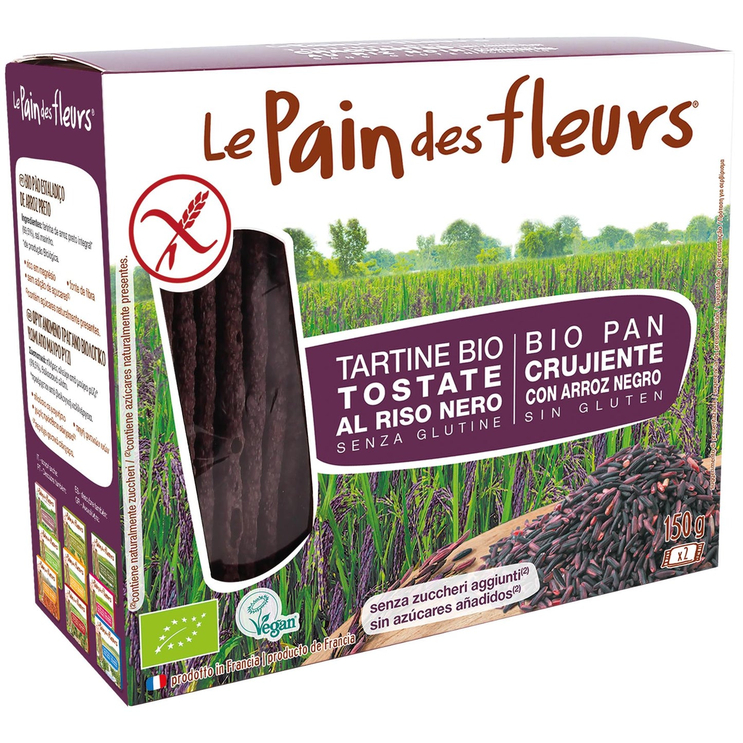 Pain de fleurs croustillant au riz noir 150 g