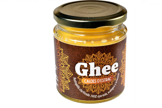 Ghee klarifierad smör Ayurveda hantverksmässigt Caldes D'Estrac Eco 250 ml.