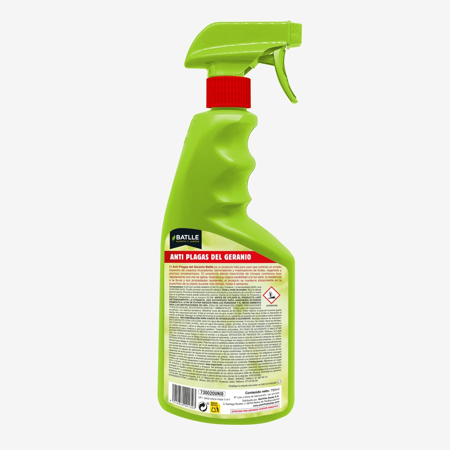 Insecticide anti-parasites pour géraniums prêt à l'emploi 750 ml Batlle
