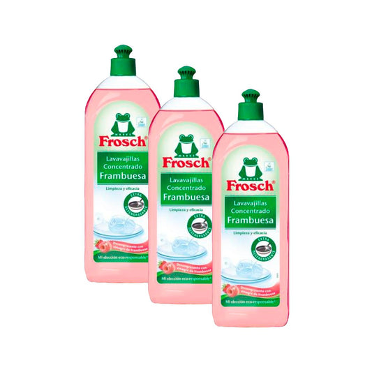 Lot de 3 flacons de liquide vaisselle Frosch à la framboise de 750 ml