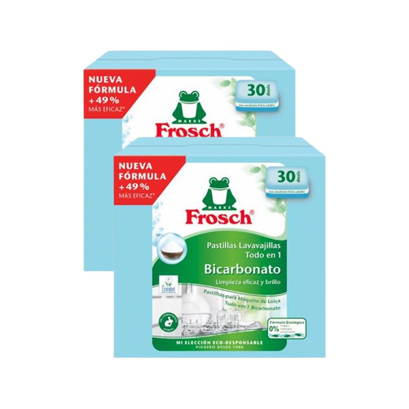 Confezione promozionale 2x Detersivo per lavastoviglie Frosch 30 pastiglie