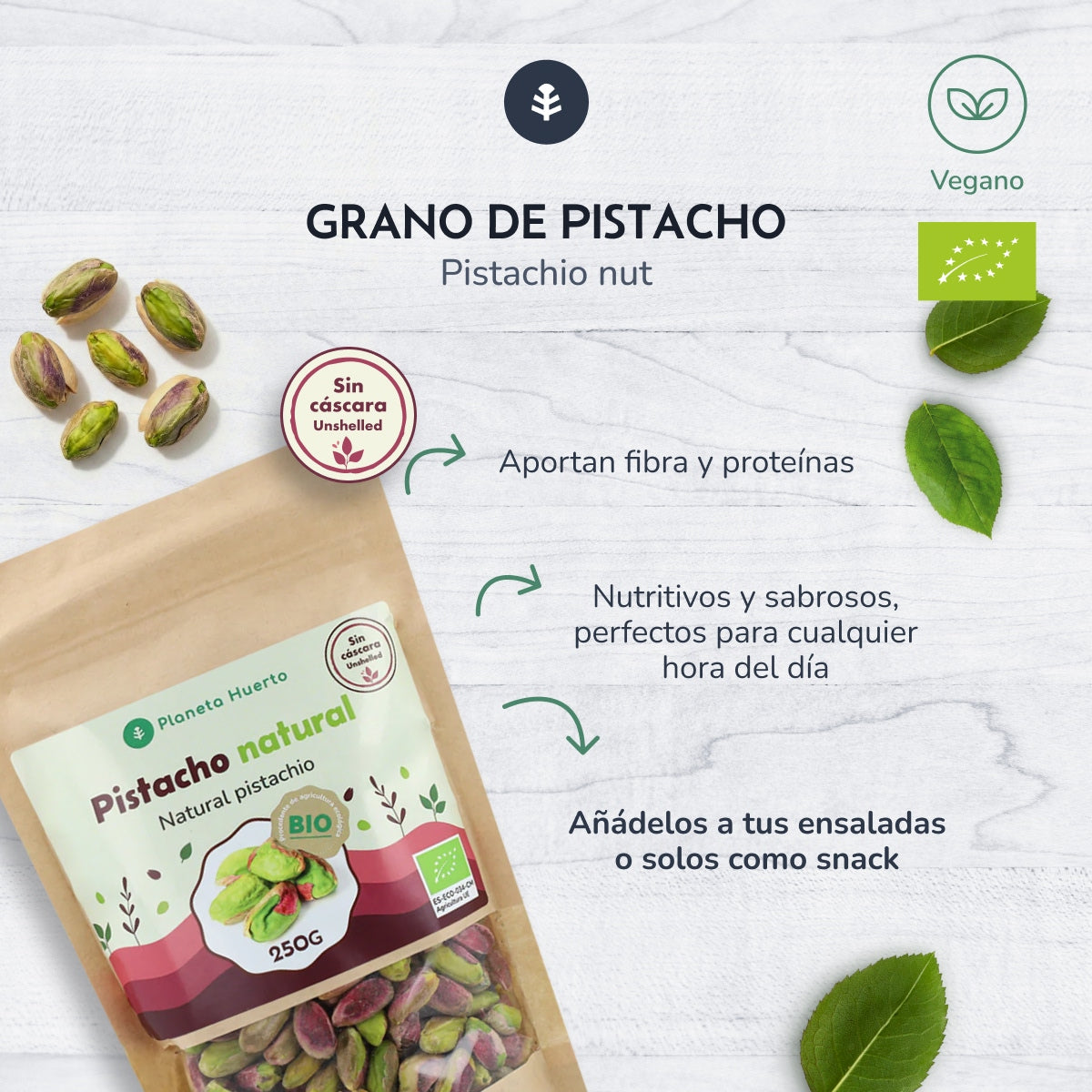 Amande de pistache naturelle ECO Planeta Huerto 1 kg