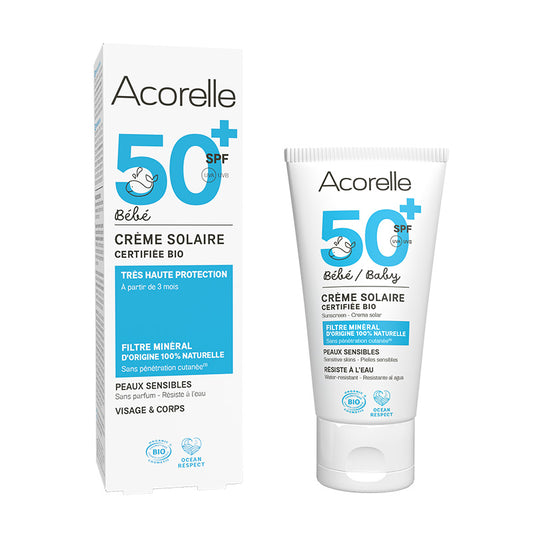 Crema solare protettiva per bambini SPF50+ Acorelle 50 ml