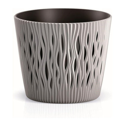 Pot Duna avec insert gris taupe D 22 x 19