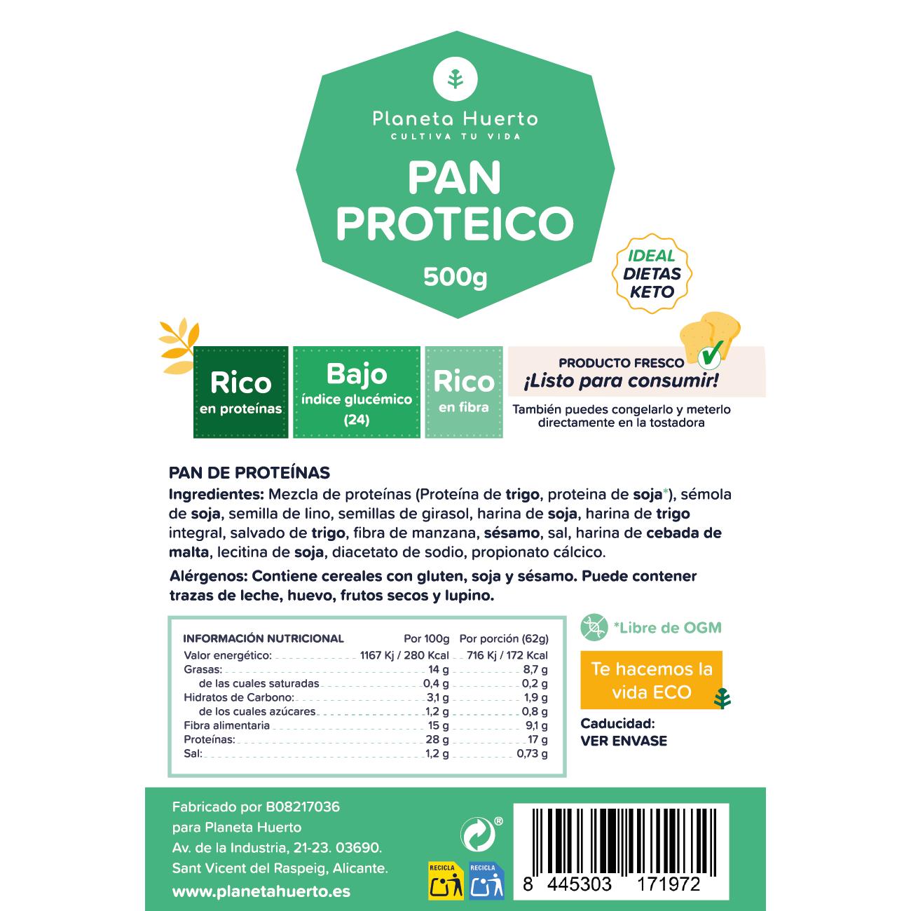 Pain protéiné Planeta Huerto 500 g