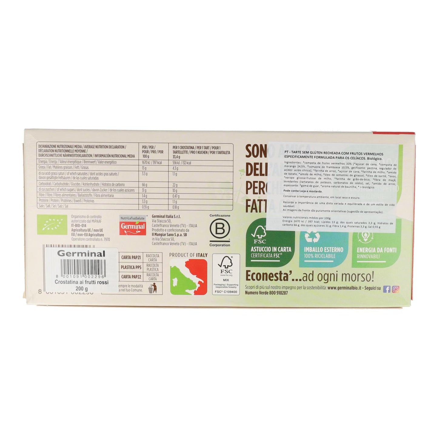 Glutenfreie Tarte mit roten Früchten von Germinali 200 g