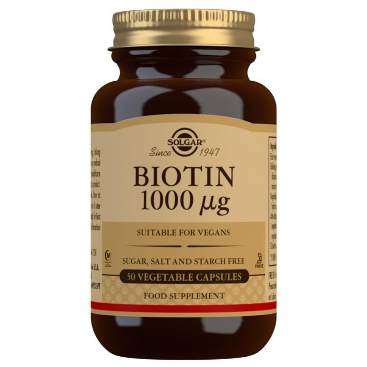 Biotine 1000 μg Solgar 50 gélules végétales