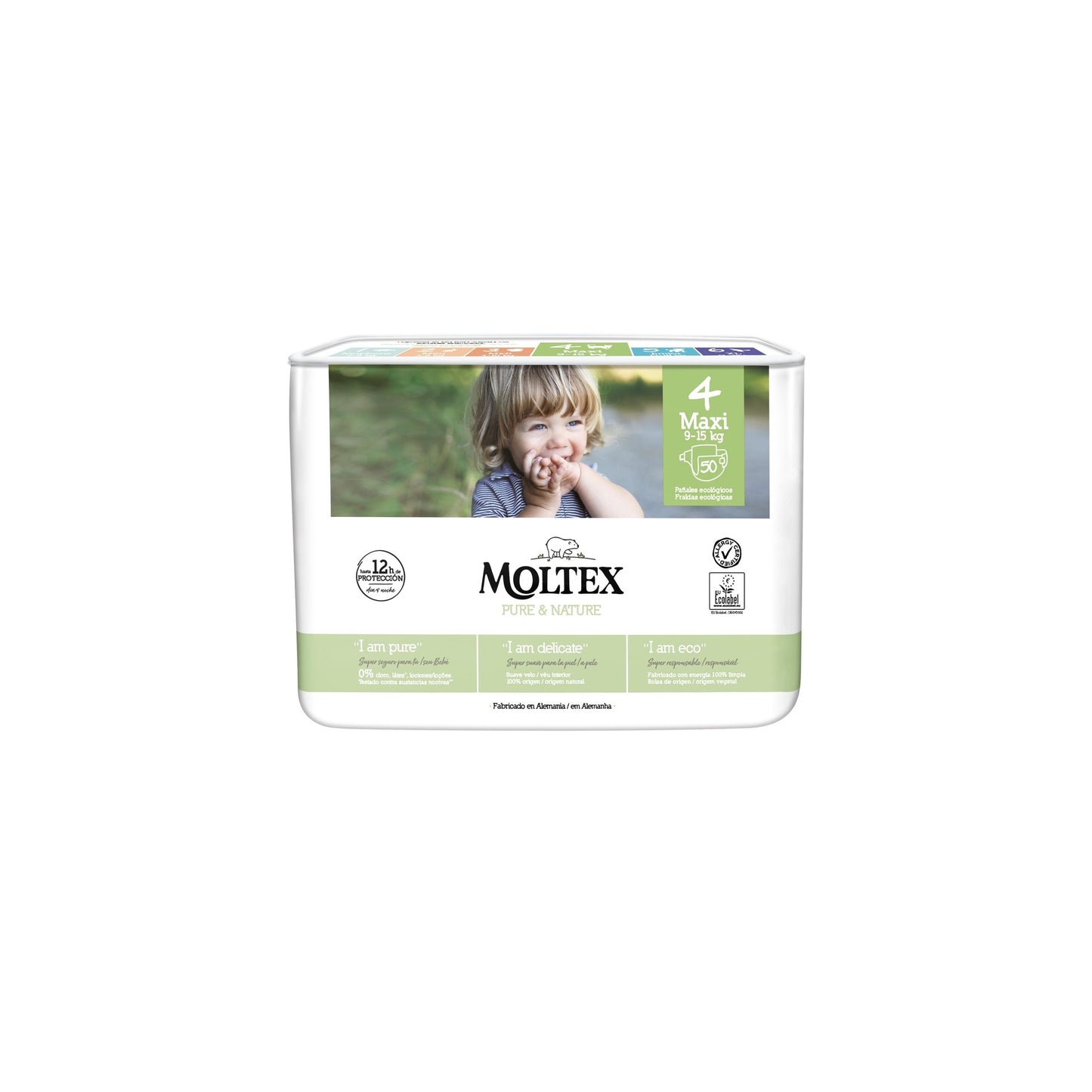 Pañales Moltex Pure & Nature T4 (9-15 kg),  50 Uds