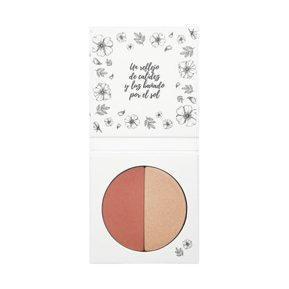 Blush Duo 02 Costa Dorada, fini doux et lumineux, à la crème de karité BIO, NaturaBio Cosmetics, 2x4 g