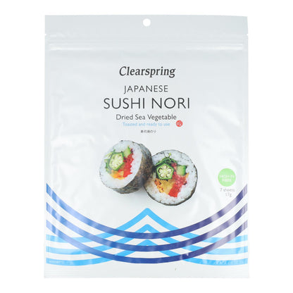 Feuilles d'algues nori spéciales pour sushi Clearspring, 7 feuilles, 17 g