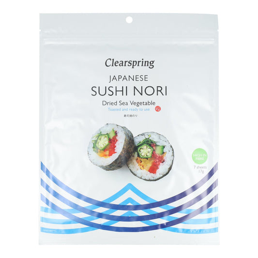 Feuilles d'algues nori spéciales pour sushi Clearspring, 7 feuilles, 17 g