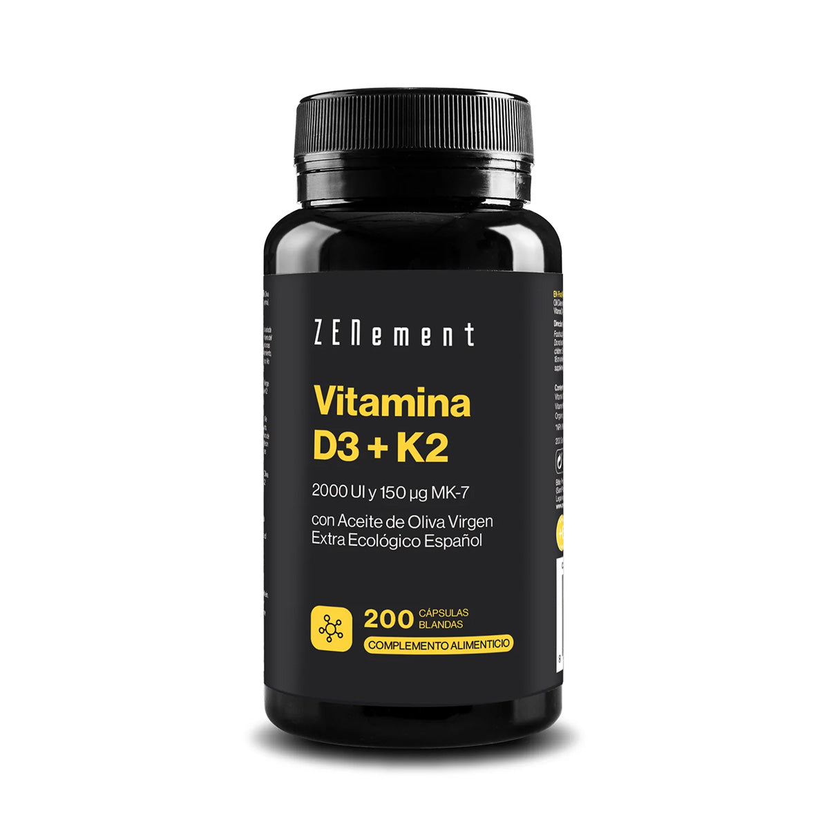 Vitamin D3 + K2, Cholecalciferol (2000 IE) & MK-7 (150 μg) Zenement, 200 Tabletten