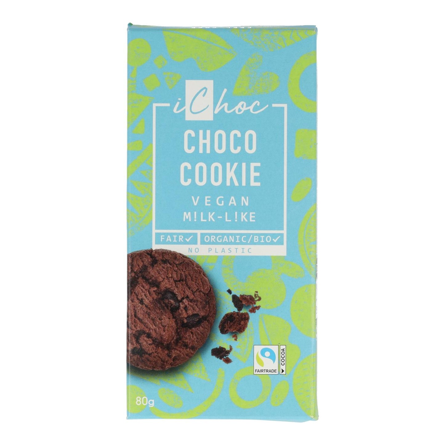 Tablette de chocolat végane aux biscuits au cacao ichoc 80g