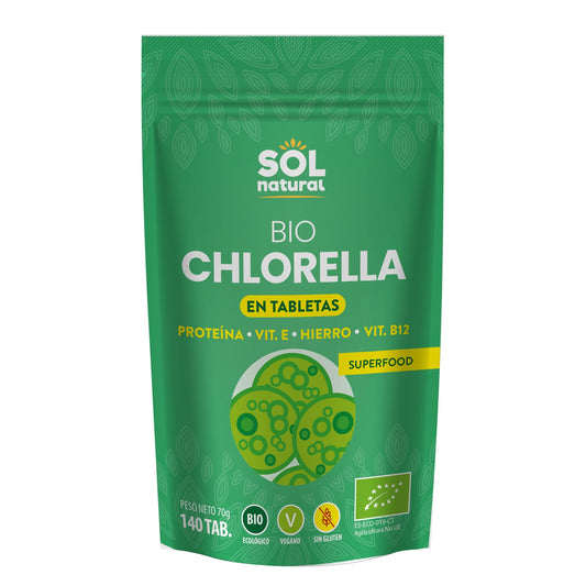 Chlorella i tabletter bio Sol Natural 140 st