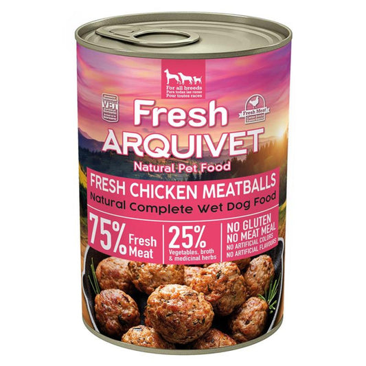 Boulettes de poulet frais Arquivet 400 g Nourriture humide pour chien au poulet, carottes et petits pois