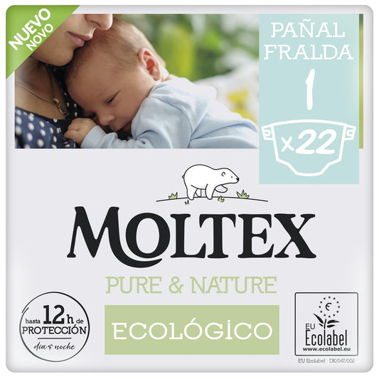 Moltex Pure & Nature T1 nappies (2-5 kg), 22 units