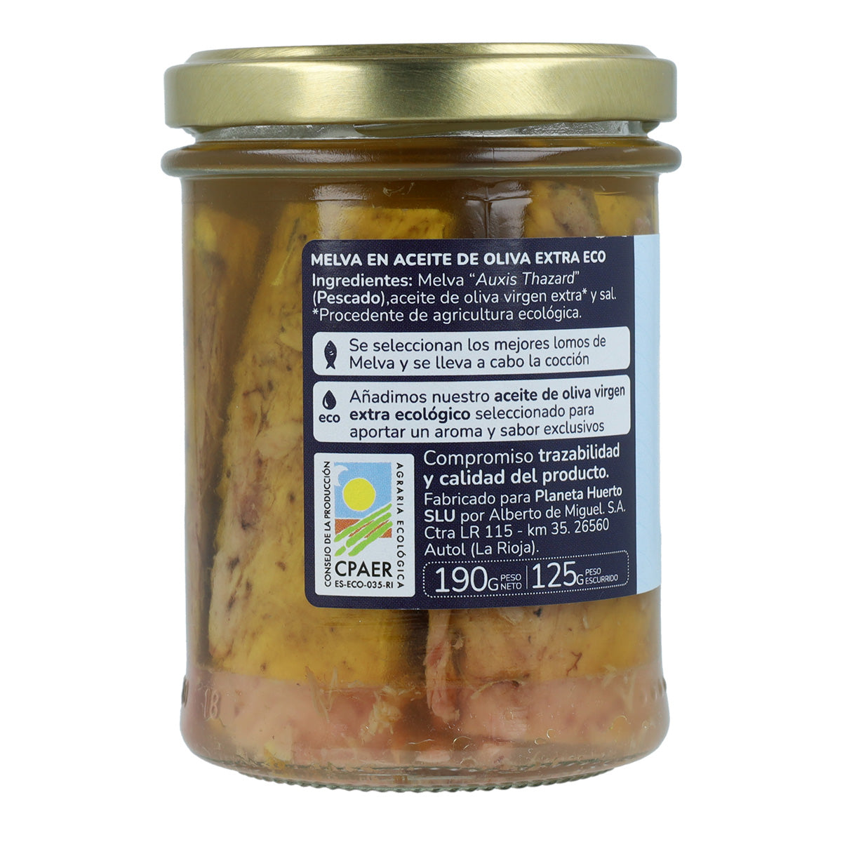 Thon à l'huile d'olive extra vierge ECO Planeta Huerto 190 g