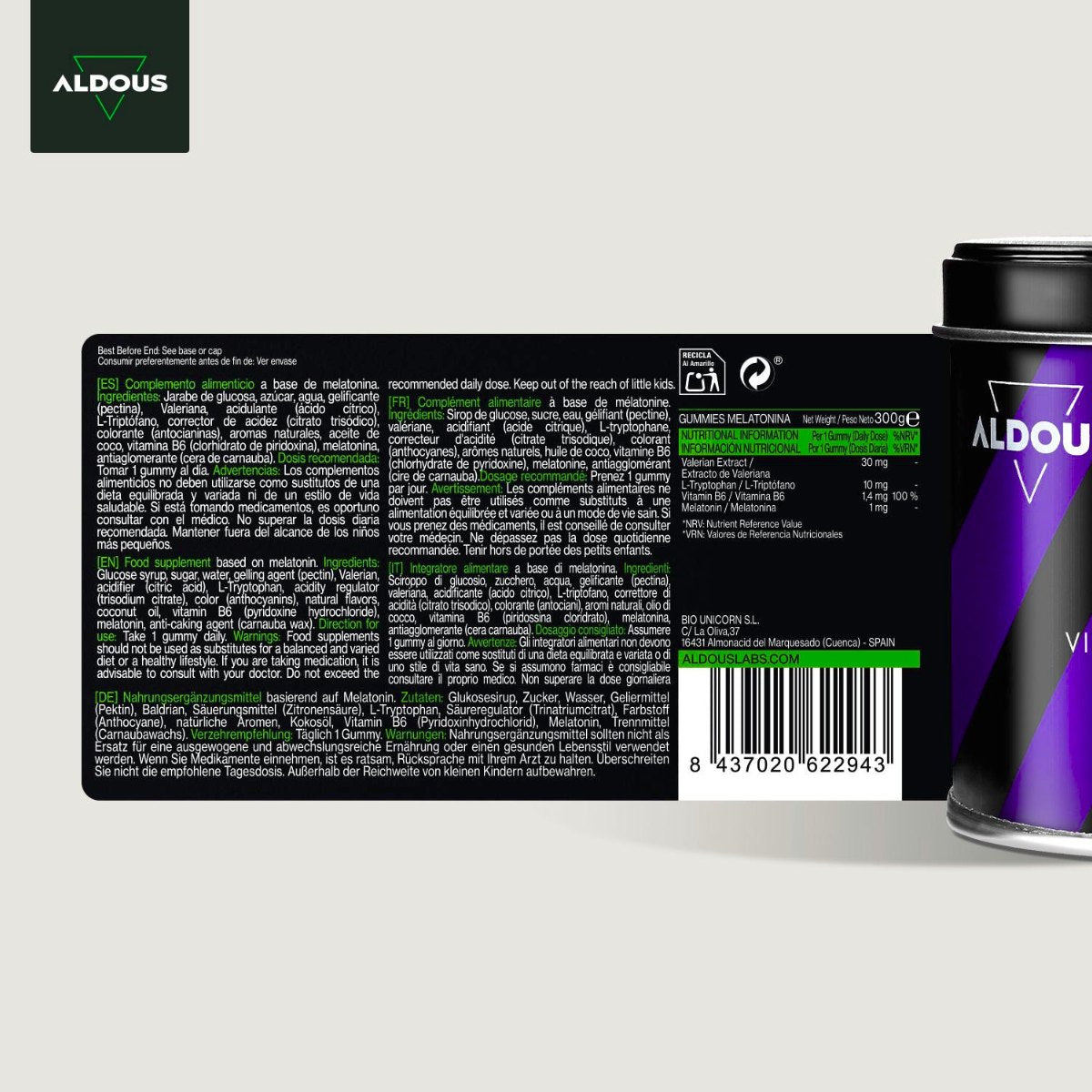 Melatonine in gummies Aldous 120 gummies