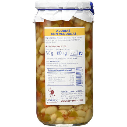 Haricots aux légumes en bocal El Navarrico 720 ml
