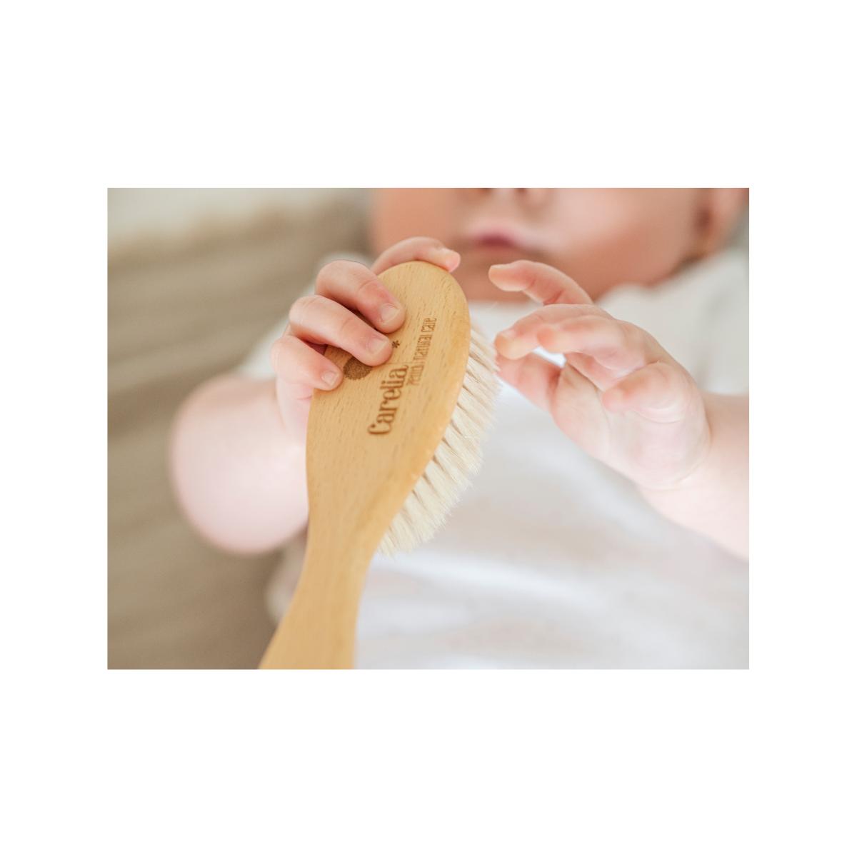Carelia Natural Baby Brush + Organic Cotton Bag