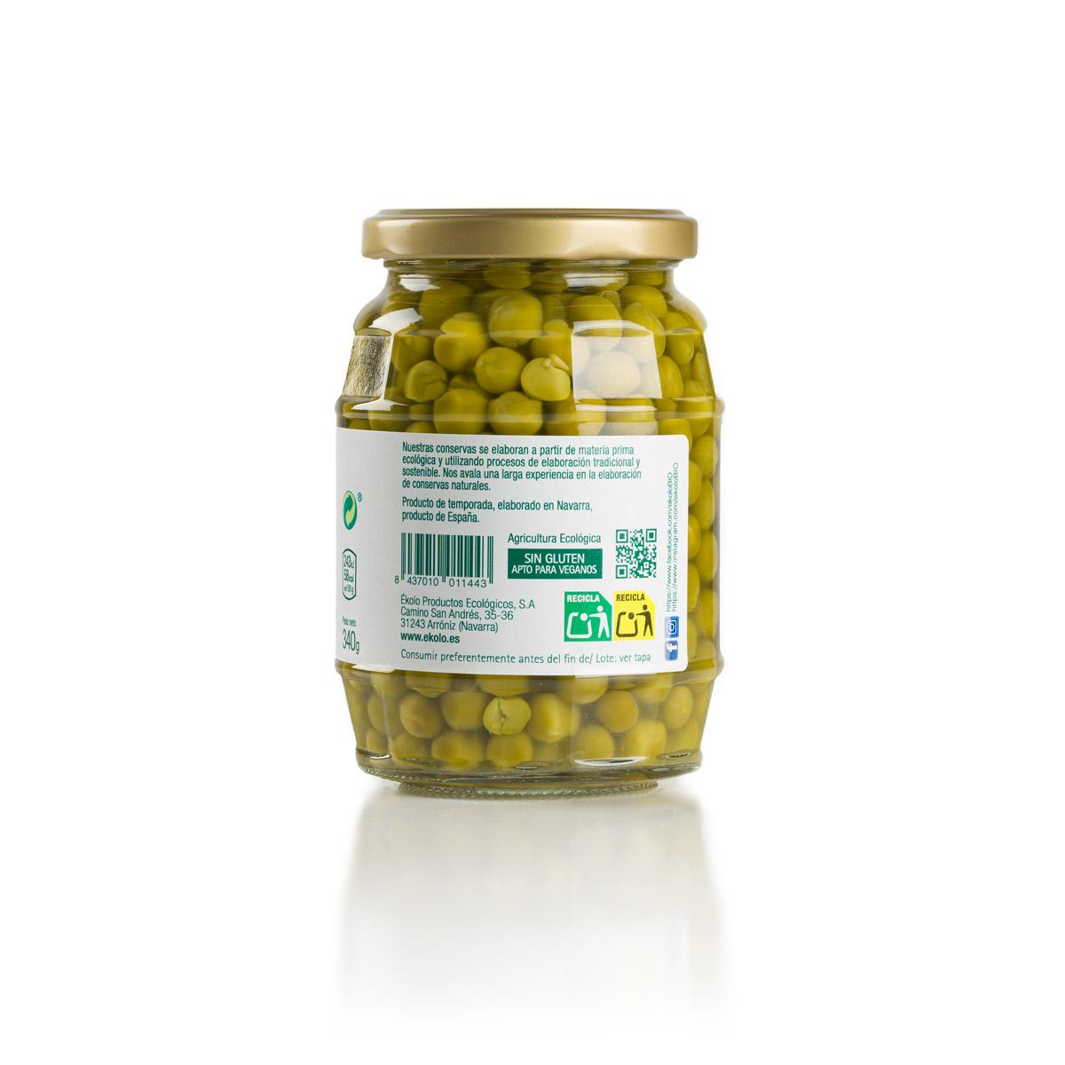 Petits pois bio en conserve naturelle ékolo 345g