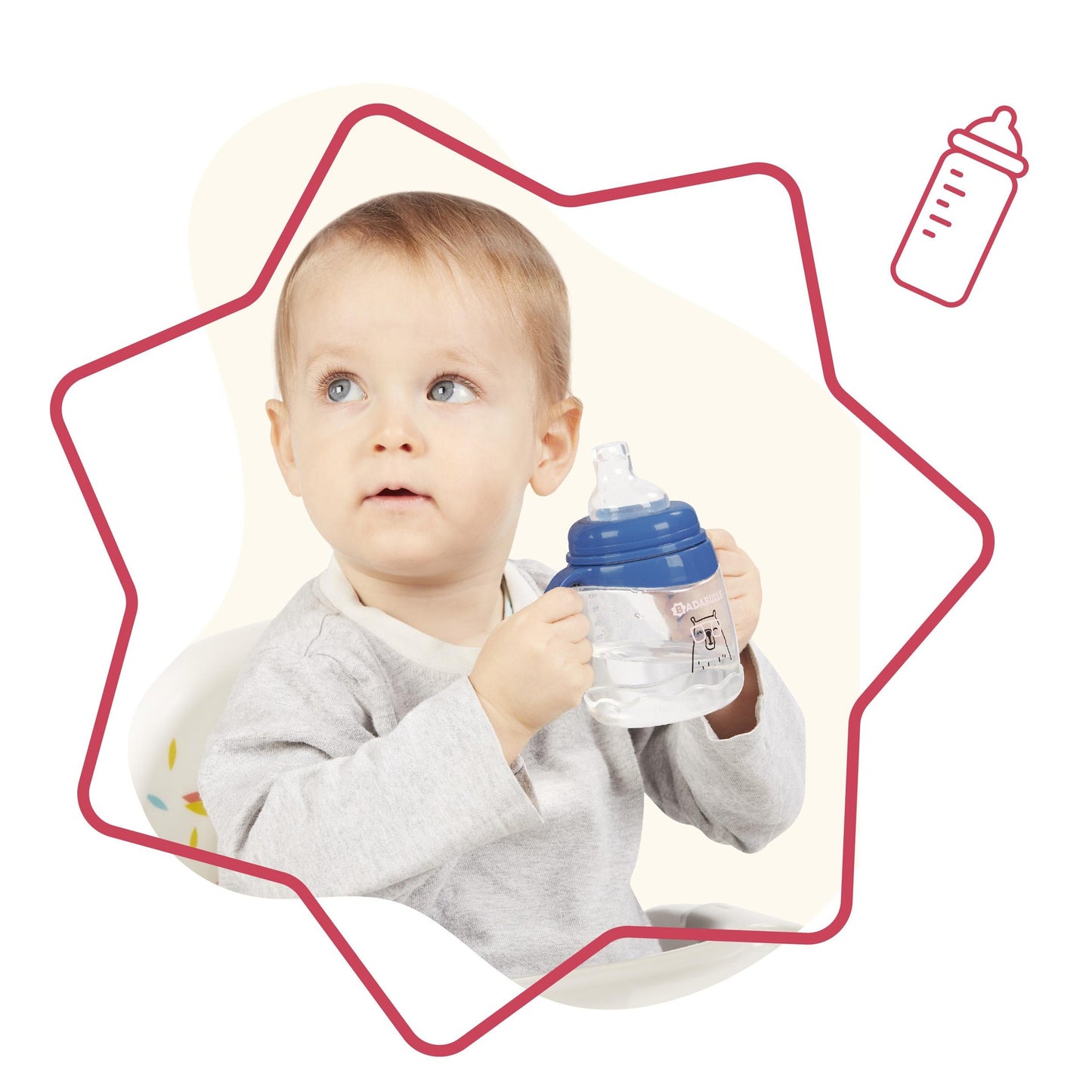 Set of 2 Badabulle anti-leak cups