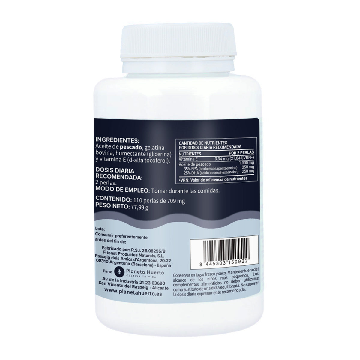 Omega 3 EPA 35% DHA 25% Planeta Huerto 110 Perle