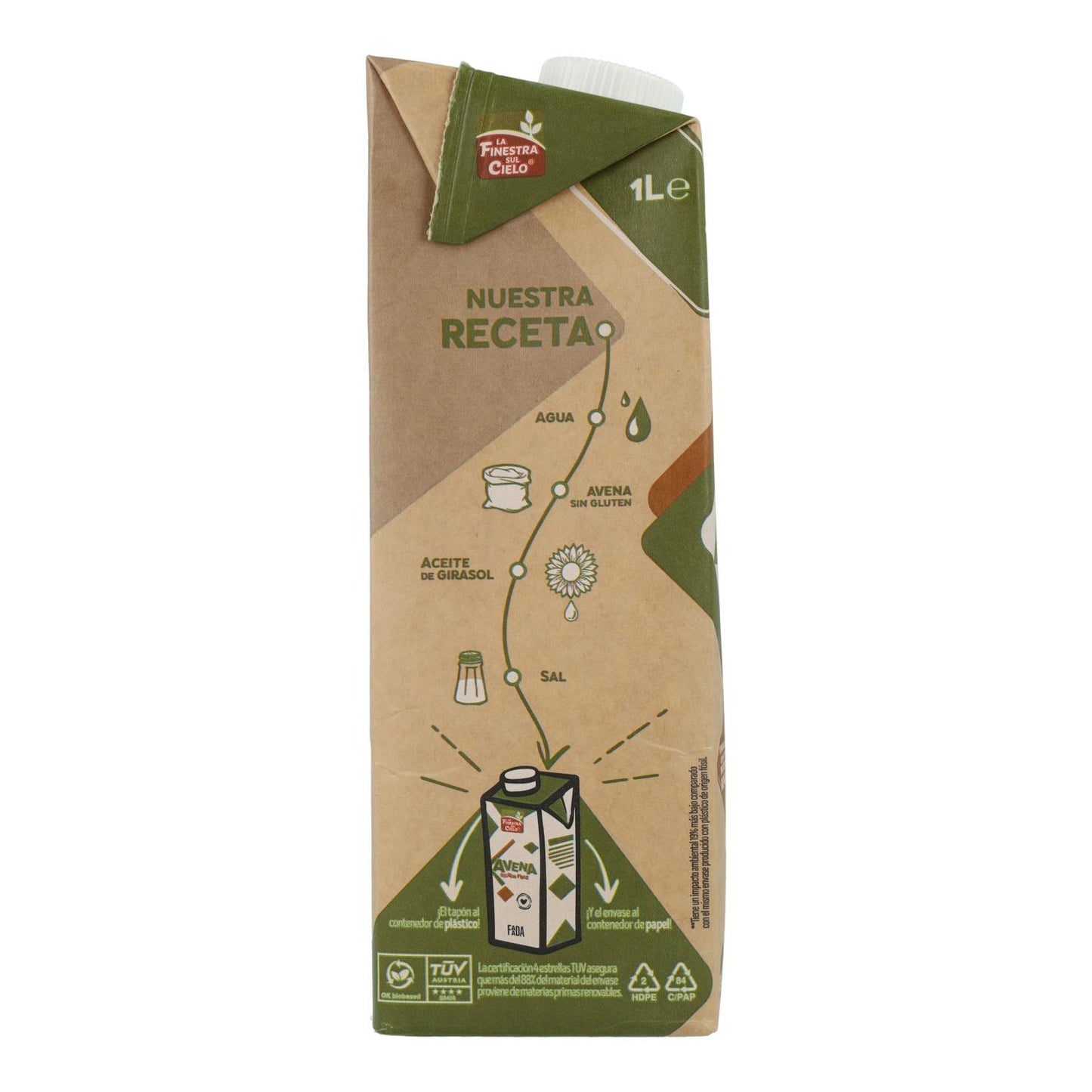 Bevanda di avena senza glutine Bio La Finestra Sul Cielo 1 L