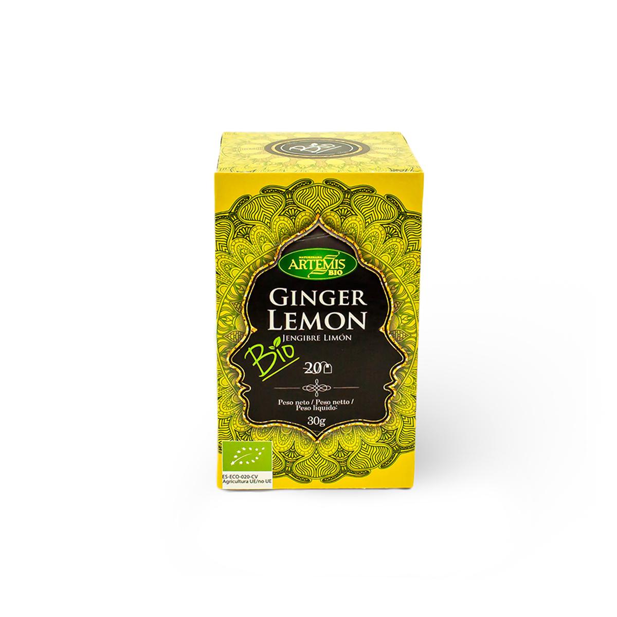 Infusion gingembre et citron Artemis Bio, 20 sachets de thé