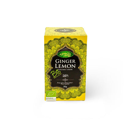 Infusion gingembre et citron Artemis Bio, 20 sachets de thé