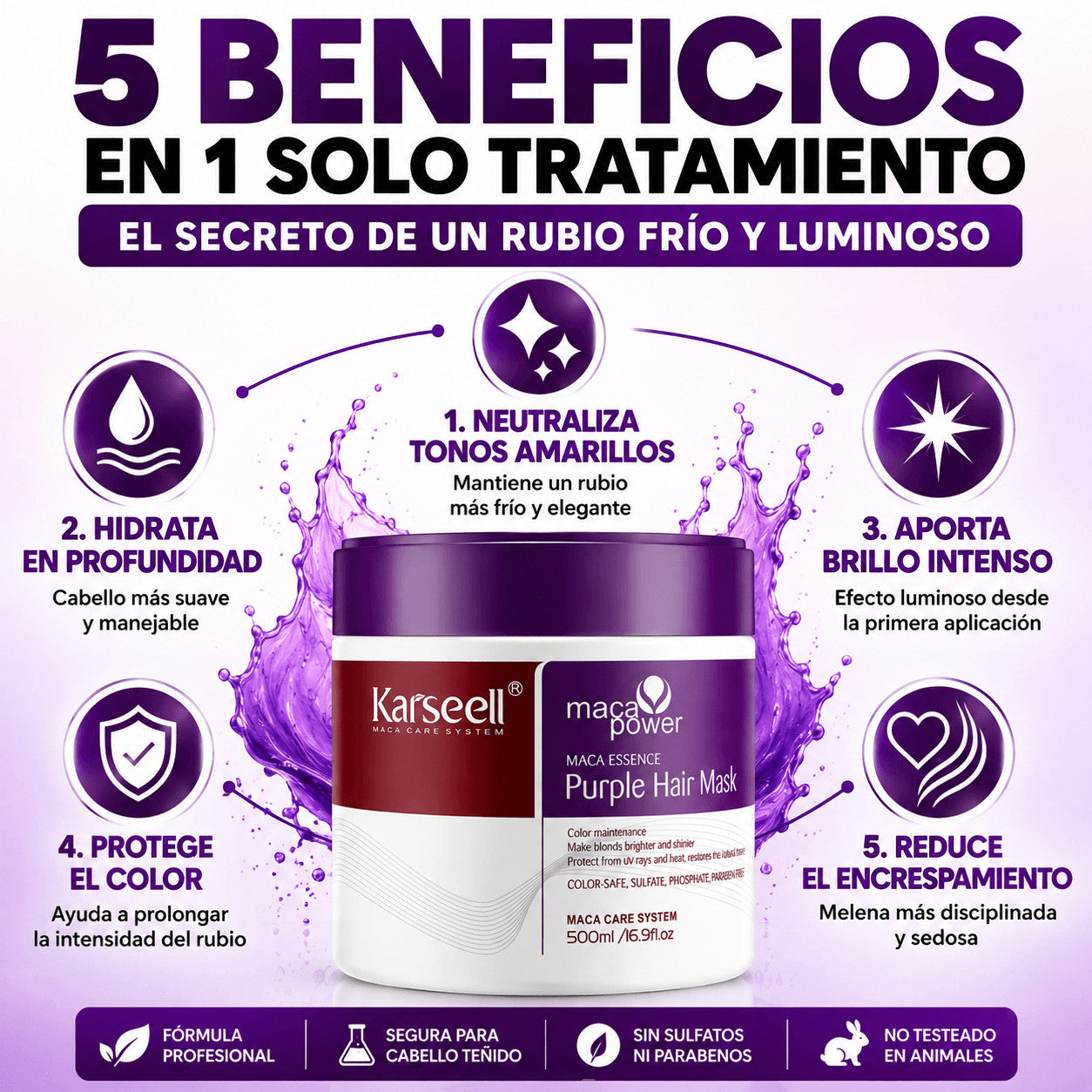 Mascarilla Capilar Violeta Karseell 500 ml
