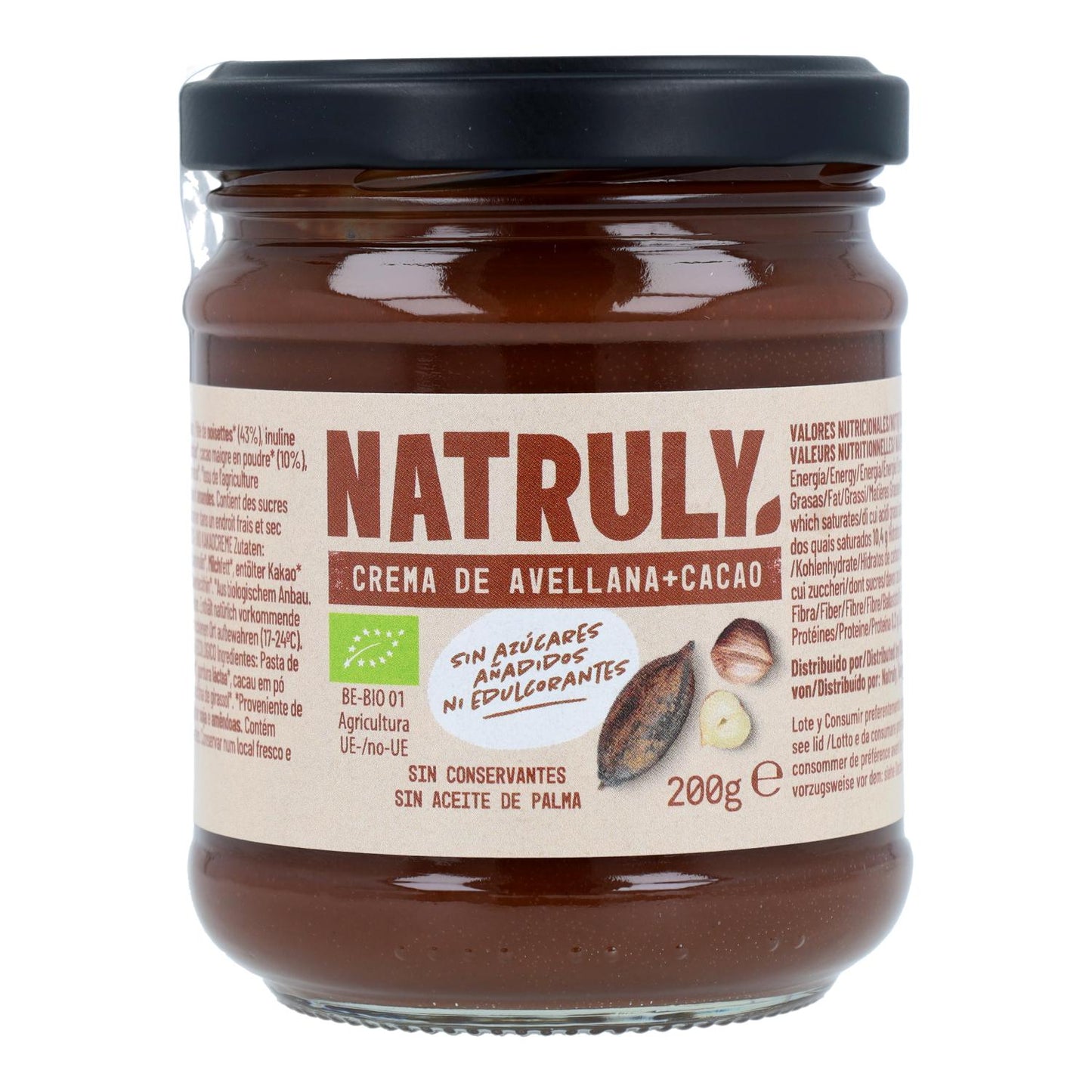 Natruly Organic Cocoa and Hazelnut Cream 200 g