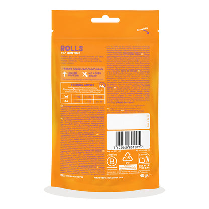 Rouleaux de poulet et dinde Friandises naturelles pour chats 45 g
