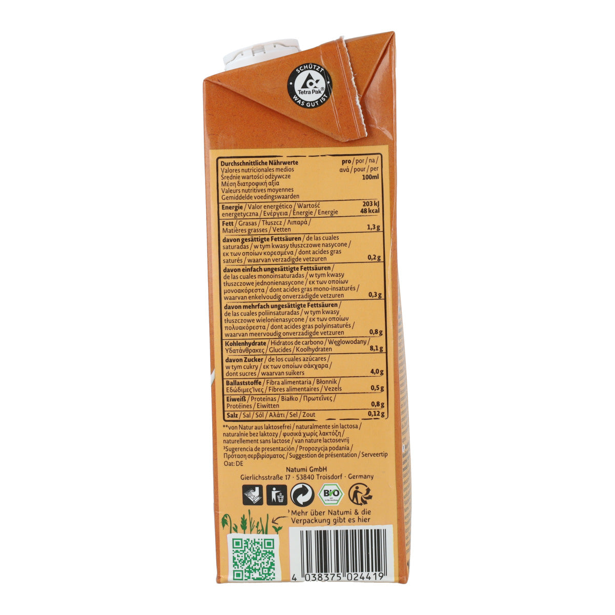 Boisson à l'avoine et à la vanille Bio Natumi 1 L