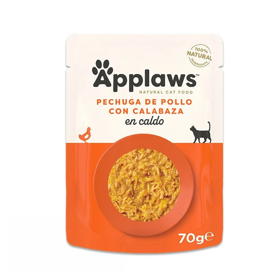 Applaws Cat Beutel 70 g Huhn mit Kürbis Nassfutter für Katzen Getreidefrei, natürlich