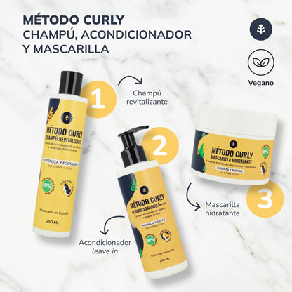 Curly Method Pack: szampon, maska i odżywka bez spłukiwania Planeta Huerto