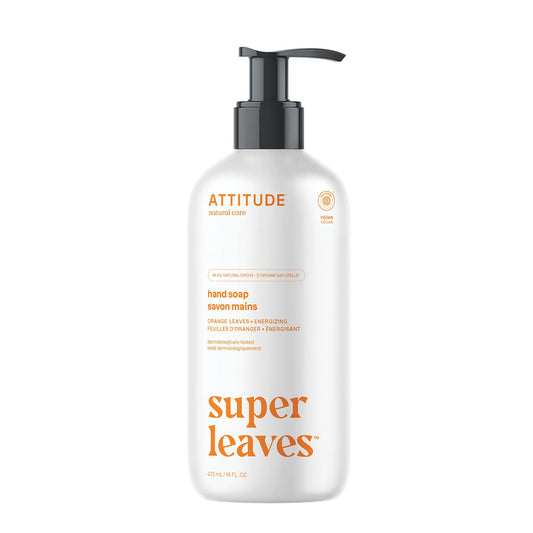 Savon pour les mains Super leaves à la fleur d'oranger et à l'eucalyptus, Attitude, 473 ml