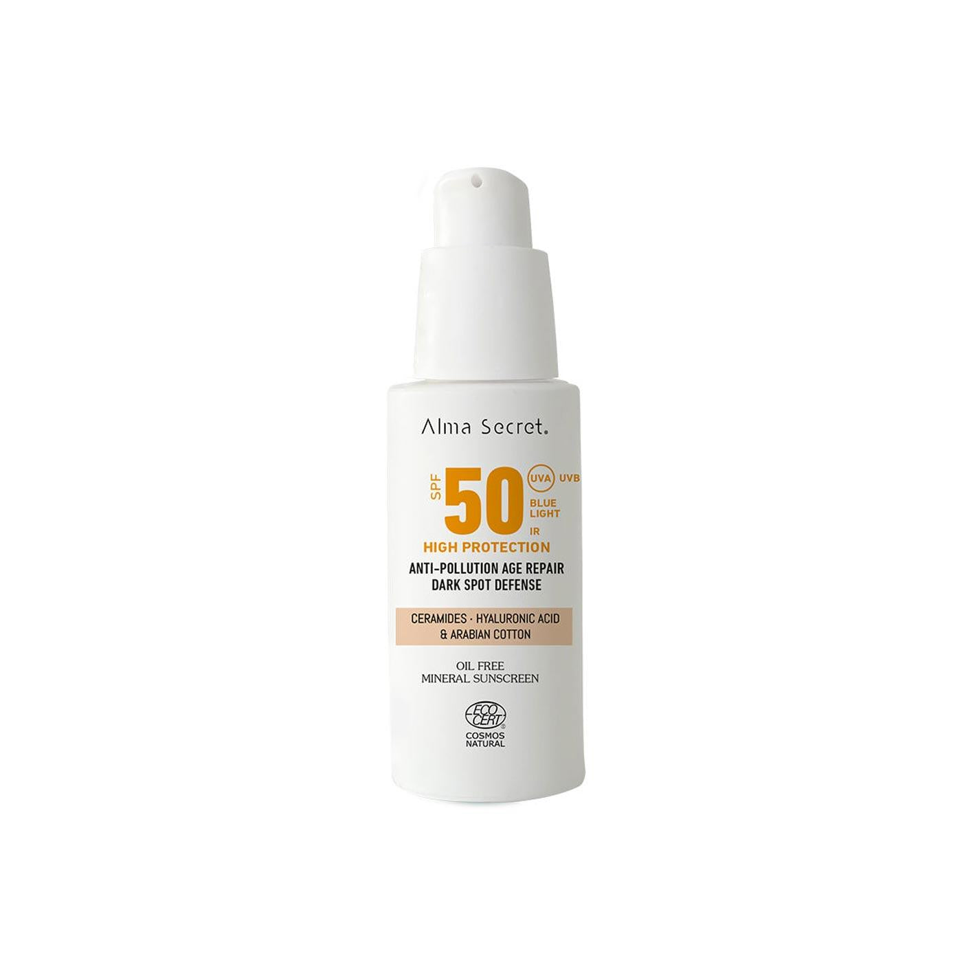Krem przeciwsłoneczny do twarzy SPF 50 z kolorem Alma Secret 50 ml