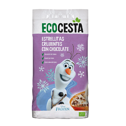 Petites étoiles de céréales croustillantes au chocolat bio KIDS édition Disney Ecocesta 375 g