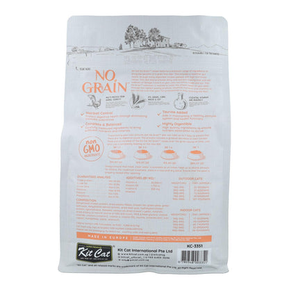 Kit Cat No Grain Cat Food - Pollo e salmone 1 kg Mangime naturale per gatti