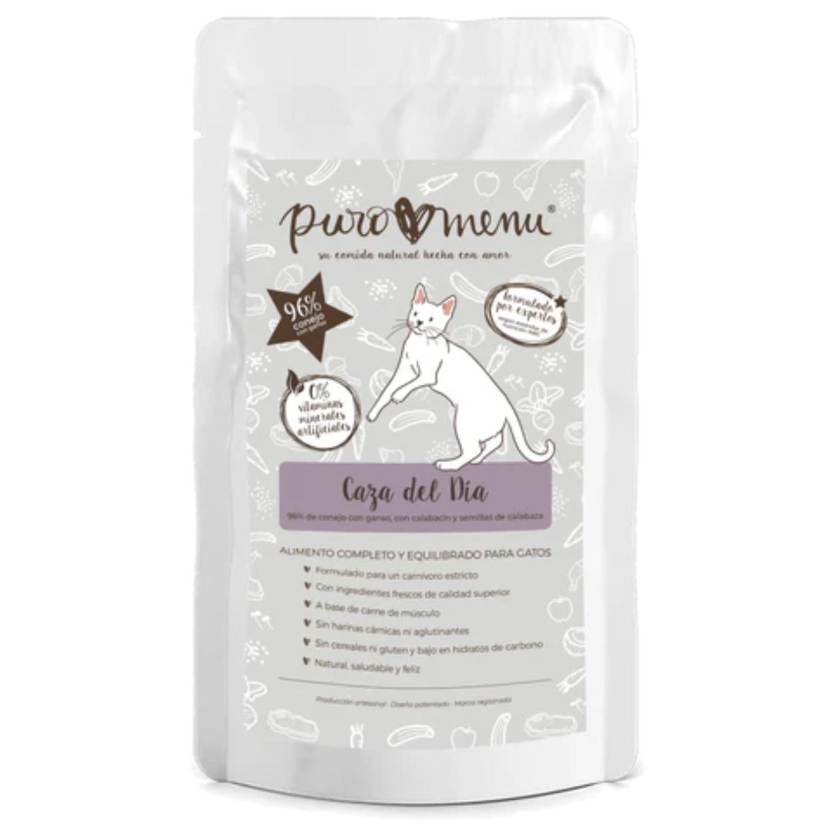 Nourriture humide Barf pour chats Chasse du jour (lapin) Puromenu 100 g