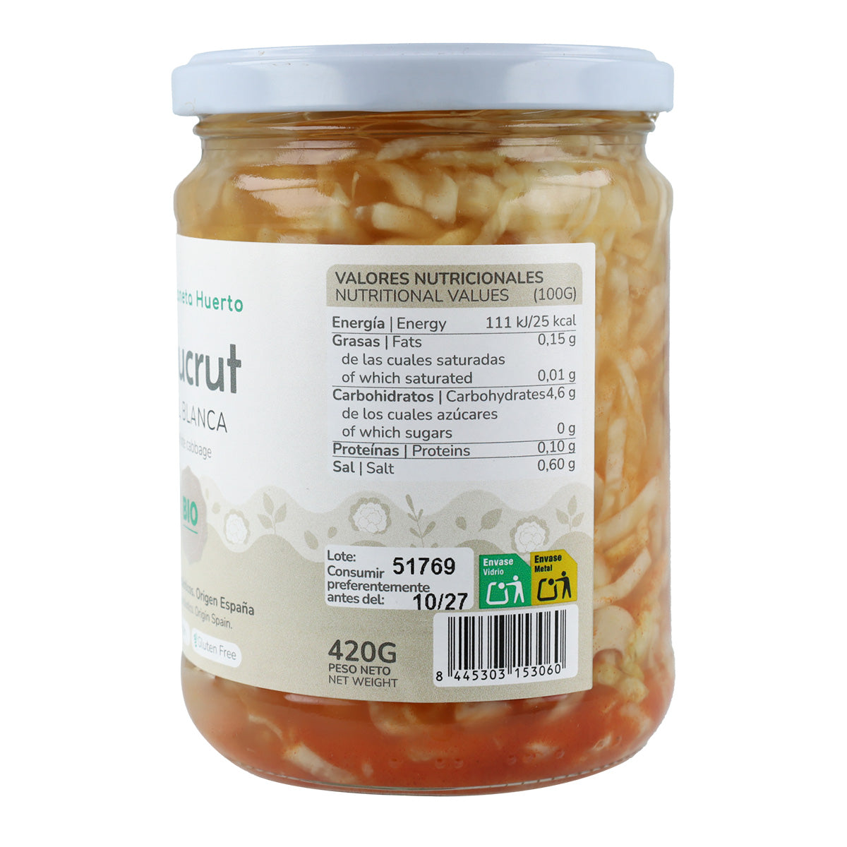 Choucroute au chou blanc ECO Planeta Huerto 420 g