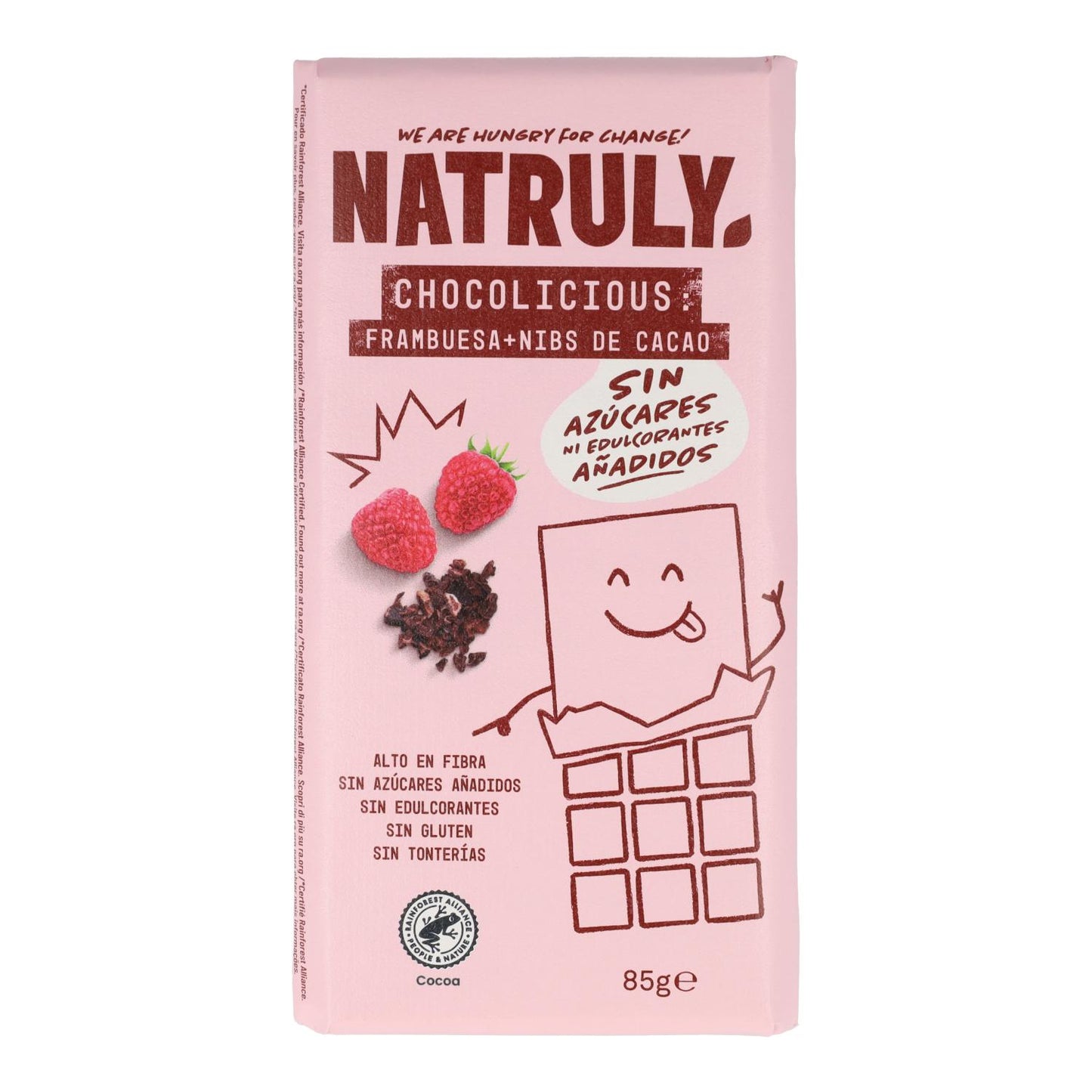 Chocolicious con lampone e granella di cacao Natruly 85 g