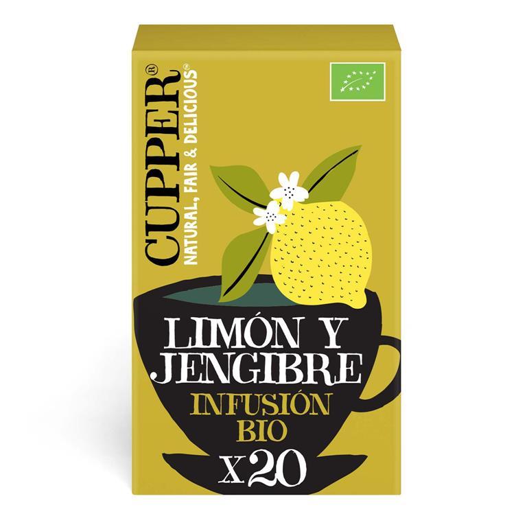 Infusion de thé bio Cupper Supreme Citron et Gingembre, 20 sachets