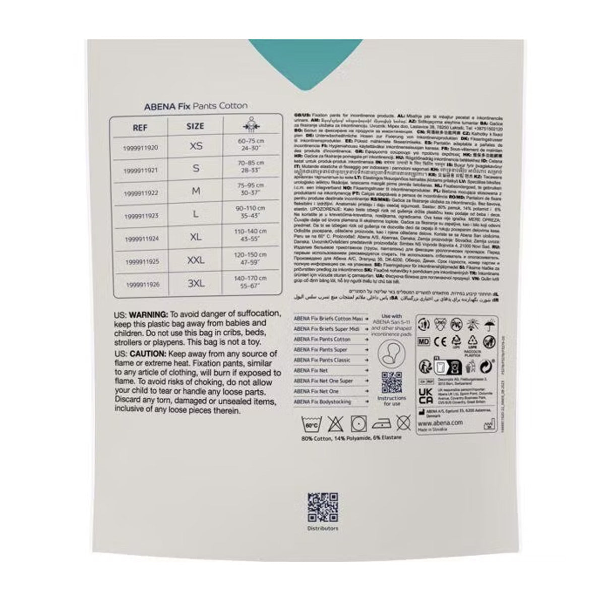 Fix Pants Cotton incontinence Abena taille M 3 unités