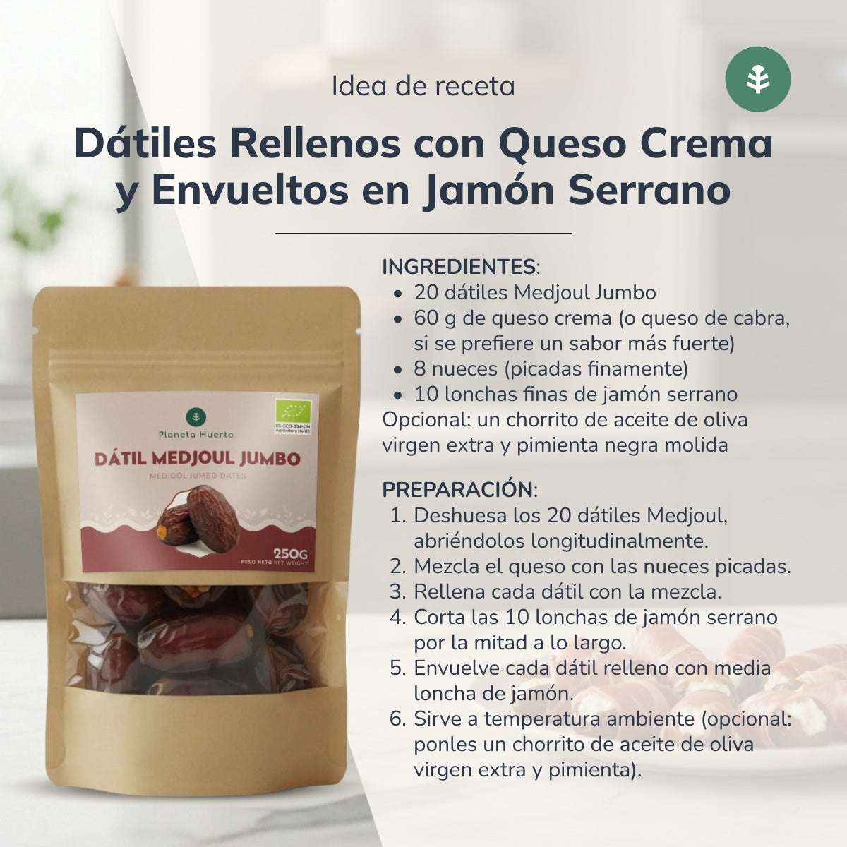 Jumbo-Medjoul-Datteln ECO Planeta Huerto 1 kg